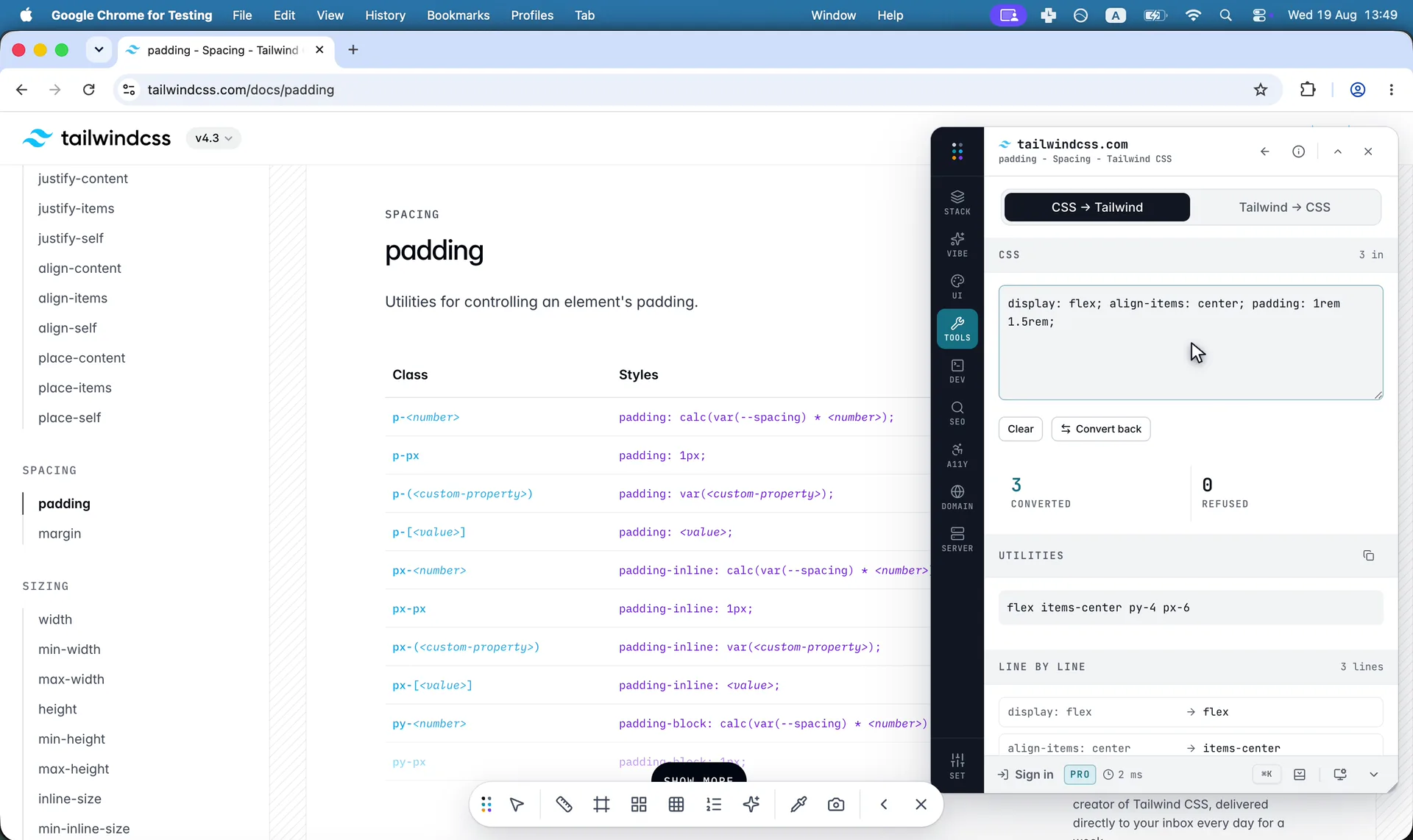 Turns pasted CSS into utilities, line by line, and back again