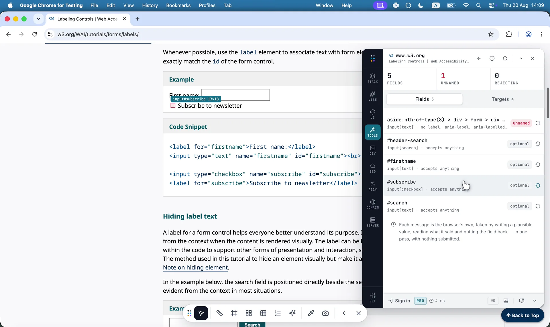 Every field, what it validates, and where the form posts