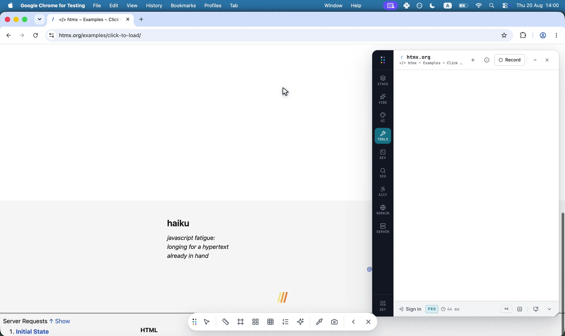 A ledger of what the page rewrites in the DOM while you watch