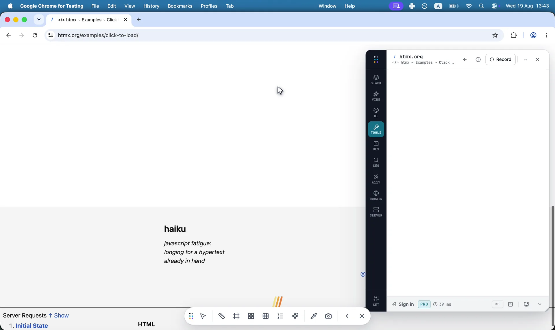 A ledger of what the page rewrites in the DOM while you watch
