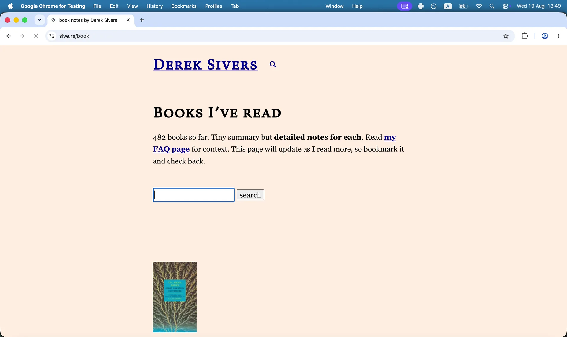 A stylesheet written for one site, still there on the next visit