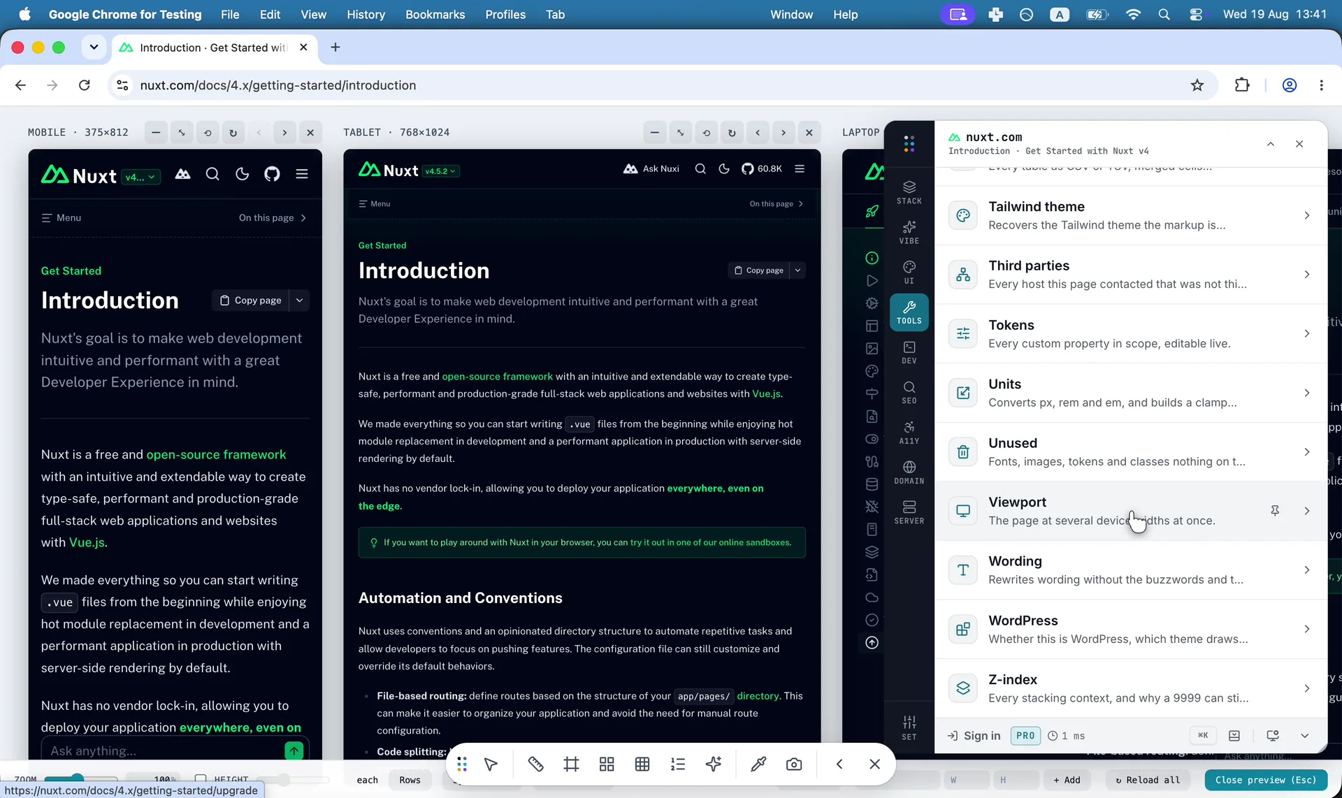 The same page at real device widths, side by side
